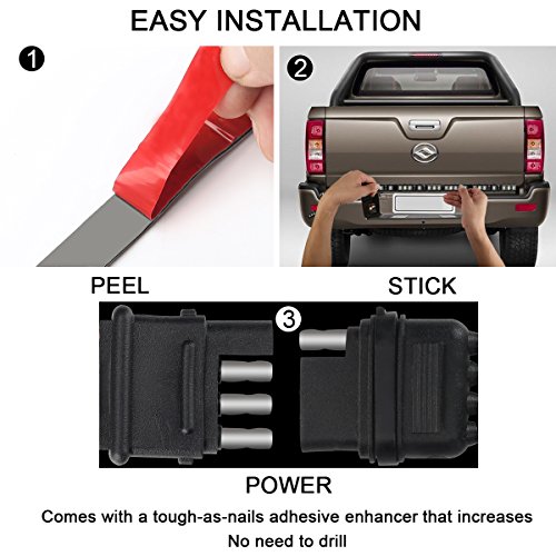 LPENG 60'' double Rows LED Truck Tailgate Light Bar Strip Red/White Reverse Brake Stop Turn Signal Parking RunningÂ Weatherproof No-Drill Installation Universal truck car SUV