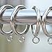 ANJUU 12 Pack 38mm Inner Diameter Metal Curtain Drape Sliding Eyelet Rings Silver Tone