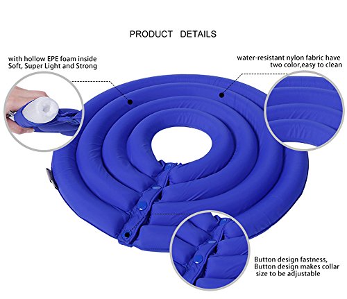 Doglemi Protective Recovery Pet Soft Cone Comfortable E-Collar for Dogs and Cats Water-resistant (M, Blue) - Thumbnail 2