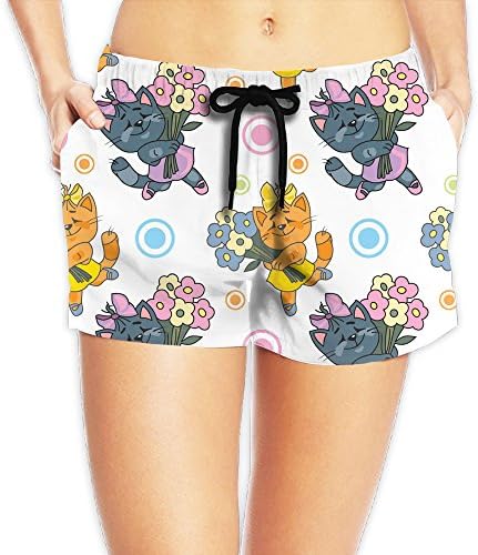 A Cat With Flowers Womens's Casual Breathable Sunmmer Pants The Popular Style