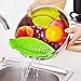 JIKO MAMBO Clip-on Silicone Strainer, Colander & Drainer, Pan Strainer, BONUS FREE Spatula! Pasta, Spaghetti, Ground Beef Grease, Vegetables Strainer, Snap on Bowls,Pots,Pans & Strain