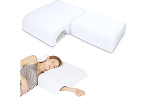 HOMCA Memory Foam Cuddle Pillow, Side Sleeper Couple Pillow with Arm Hole for Arm Pressure Relief with Breathable Pillowcase