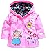 Cartoon Peppa Pig Flower Baby Girls Kids Rain Coat Jacket Coat Hoodie Outwear