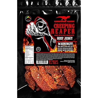&ldquo;Creeping Ghost&rdquo; Carolina Reaper Beef Jerky (1)-3oz Bag The Reaper is the HOTTEST Pepper in the world! Sweet with Heat~