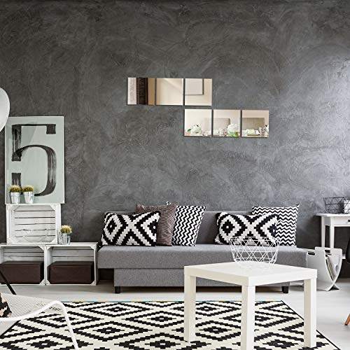 Aneco 6 Pack Thick Flexible Mirror Sheets Stick on Mirror Sheet Mirror