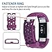 POY Replacement Bands Compatible for Fitbit Charge 2, Adjustable Breathable Wristbands with Air Holes Straps, Small Plum