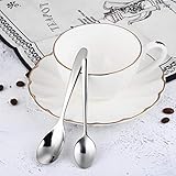 Coffee Spoon, Stainless Steel Spoon Set Mixing Spoon Ice Cream Spoon Long Spoon Iced Tea Spoon Coffee Spoon Dessert Spoon Milkshake Spoon,Set of 2(Ice spoon)