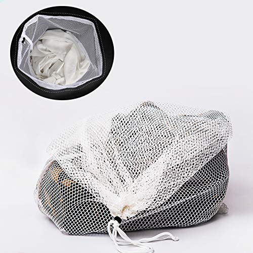 Meowoo White Drawstring Mesh Laundry Bag for Washing Machine, 27×35inch Extra Large Washing Bag Net for Delicates - Thumbnail 2