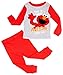 Sesame Street Boys' 4-Piece Cotton Pajama Set, Red Seasame, 18m