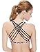icyzone Sports Bras For Women - Activewear Strappy Padded Workout Yoga Tops Bra