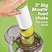 Hamilton Beach 67602A Big Mouth 800 Watt Juice Extractor, White and Green, Extra Large 3 Inch Feed Chute and Pulp Bin, Stainless Steel Micro-Mesh Strainer Basket, One Speed Control