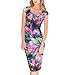 Lady Dress, Misaky Floral Pattern Business Casual Work Party Pencil Dress (XL, Multicolor)