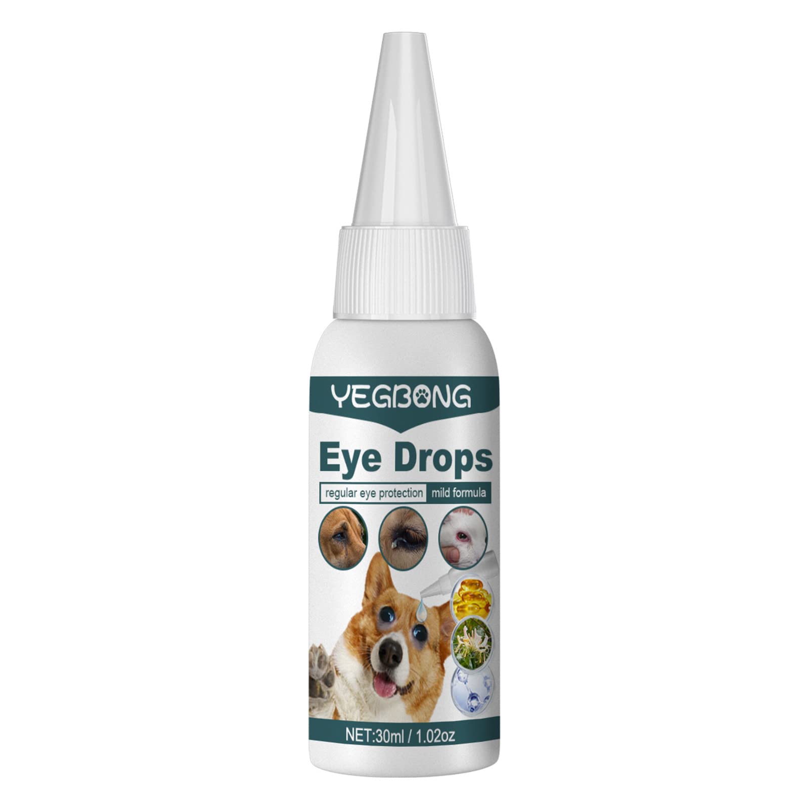 Ellisalano Pet Eye Drops For Cats And Dogs To Remove Tear Marks To Relieve Eye Itching Gentle Cleaning Drops (30ML)