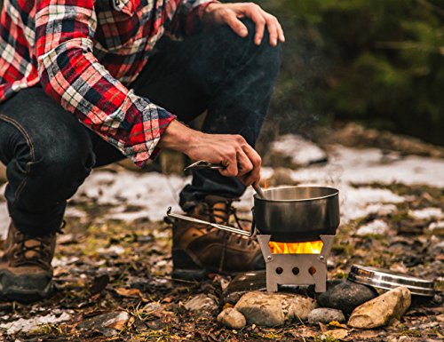 QuickStove Portable Emergency Cook Kit. Multi-Fuel Stove, Stainless Steel Pot, Fuel, and Food - Perfect for Survival Kits & Emergency Preparedness - Thumbnail 3