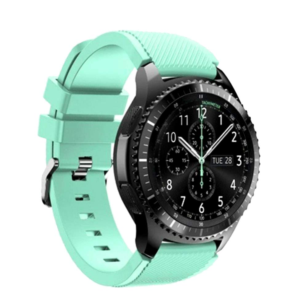 FatcatBand Compatible with Samsung Galaxy Watch 46mm Strap,22mm Silicone Adjustable Replacement Sport Bands with Stainless Steel Buckle for Gear S3 Frontier/S3 Classic/Huawei Watch GT/GT 2 Smart Watch