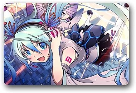 Fashionable Design Japanese Anime Hatsune Miku Vocaloid Doormat,Indoor/Outdoor Floor Mat 23.6L x 15.7W