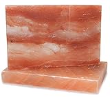 IndusClassic RSP-07 Himalayan Salt Block, Plate, Slab for Cooking, Grilling, Seasoning, And Serving (12X8X1.5 Set Of 2)