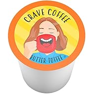 Crave Coffee Single-Cup Coffee for Keurig K-Cup Brewers, Butter Toffee, 40 Count