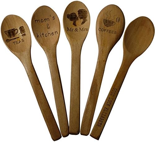 Custom Engraved Wooden Spoons Small 6.8 Inches Carved Wood Signs Kitchen Tools Great Gifts Ideas Personalized Products for Women