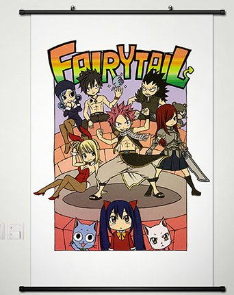 Wall Scroll Poster Fabric Painting For Anime Fairy Tail Key Roles 141