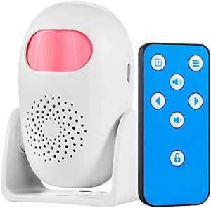 Motion Sensor Alarm with Remote Control, TOWODE Wireless Infrared Indoor Welcome & Alarm & Smart Modes 24 Chimes 4 Volume Levels PIR Motion Detector Alarm for Home Shop Office Store