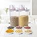 Rice Storage Containers with Airtight Design + with 4 Side Locking Lid + BPA Free Plastic + Measuring Cup + Pour Spout For Pantry Organization (2.5L Red)