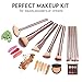 DAJIABUY Makeup Brushes Premium Makeup Brush Set Synthetic Kabuki Foundation Face Powder Blush Eyeshadow Brushes Makeup Brush Kit with Blender Sponge and Brush Cleaner (10+2pcs,Rose Golden)