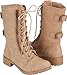 Soda Topshoe Dome Mid Calf Height Women's Military Combat Boots