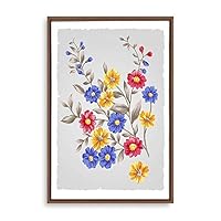 Framed Canvas Wall Art Simple Colorful Flowers Canvas Prints Home Artwork Decoration for Living Room,Bedroom - 16x24 inches