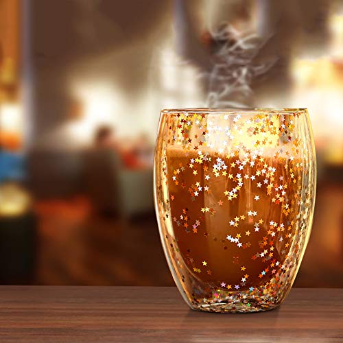 iClosam doppelwandige Gläser,Kaffeegläser Wassergläser Teegläser Weihnachtstassen Doppelwandiger Glasbecher… – Bild 5