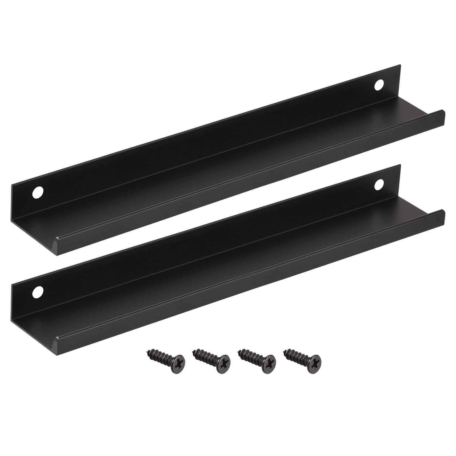METALLIXITY Finger Edge Pull (200mm/7.87") 2Pcs, Aluminum Alloy Drawers Edge Pulls Back Mount Handle - for Home Kitchen Door Drawer, Black — image 1