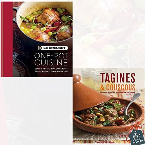 Le Creuset One-pot Cuisine and Tagines and Couscous 2 Books Collection Set With Gift Journal