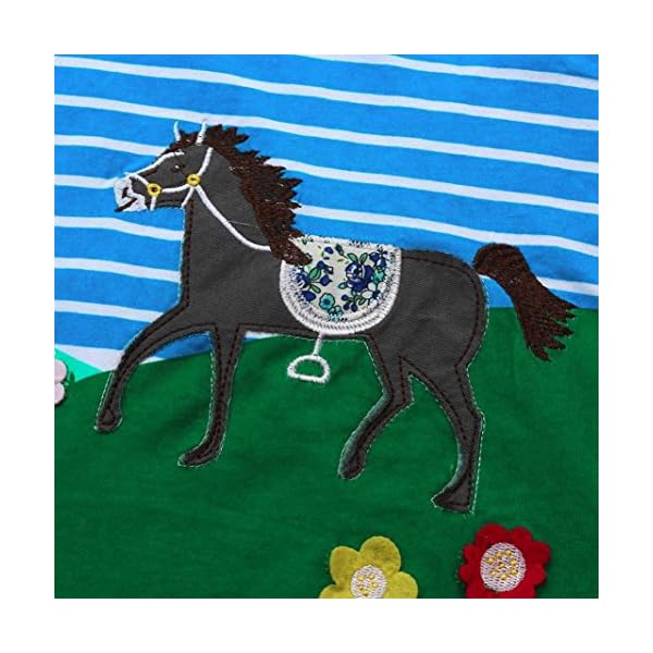 Kollmert Kids Autumn Clothes Toddler Baby Girl Horse Embroidery Princess Party Dress - Image 7