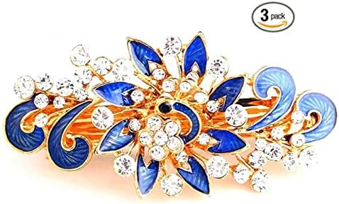 NiceGo Hair Clips Ribbon Boutique for Women,Barrettes Hairpin Bow Tie for Female and Lady,Rhinestone Hair Barrette Clip Accessary for Women, 3 packs in one package