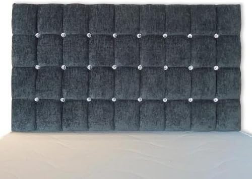 Lonarco Diamante King Size 5' Luxurious Chenille Bed Headboard - Charcoal
