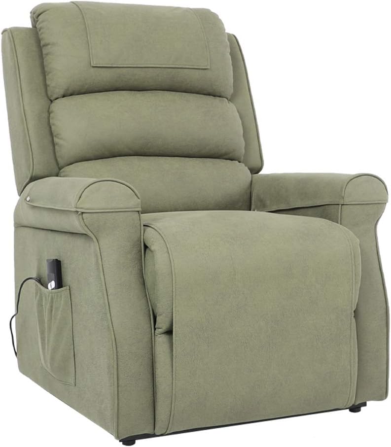 Five Stars Furniture Power Lift Recliner Chair Electric Sofa Microfiber Fabric Living Room Bedroom Chair with Side Pocket,Remote Control for Elderly (Sage)