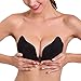 Aidoo Strapless Self Adhesive Reusable Padded Invisible Push Up Bra (Cup DD, Black)