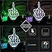 HUI YUAN Middle Finger 3D Lamp Room Bedroom Decorative Night light Multi 7 Color Change USB Cable Smart Touch Button LED Desk Table Kiddie Kids Gift Home Decoration Color Changeable