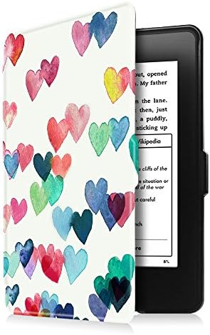 Fintie SlimShell Case for Kindle Paperwhite - The Thinnest and Lightest Cover With Auto Sleep/Wake for All-New Amazon Kindle Paperwhite (Fits All 2012, 2013, 2015 and 2016 Versions), Raining Hearts