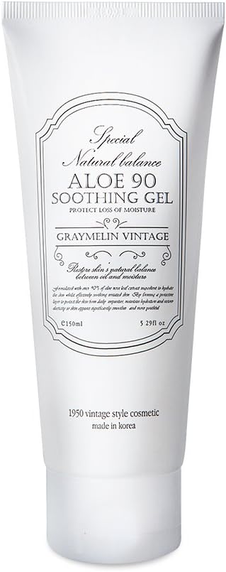 Graymelin Special Natural Balance Aloe 90 Soothing Gel. Relaxing, Hydrating Dry, Itchy, Irritated or Sunburned Skin. Fast Absorb