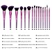 Makeup Brush Set, DUcare 15Pcs Makeup Brushes Premium Synthetic Hair Purple Foundation Blending Blush Face Eyeliner Shadow Brow Concealer Lip Brush Set