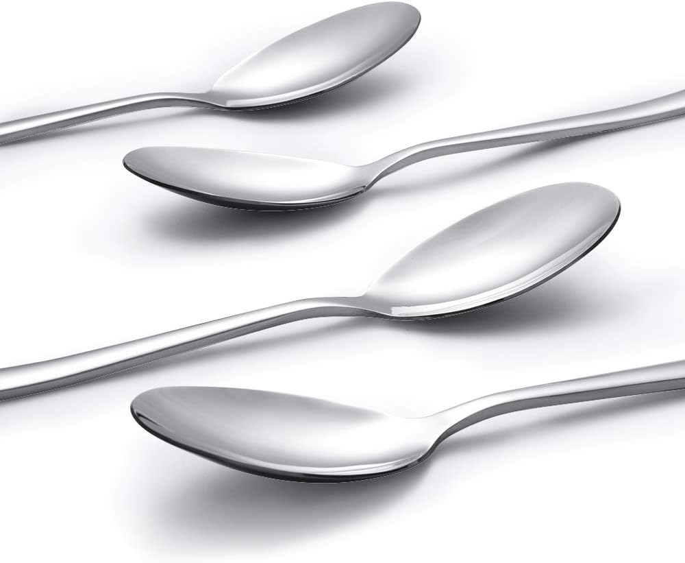 Oymlclivisa Dinner Spoons Set of 12, Stainless Steel Table Spoons, Silver Soup Spoons, 21.4 cm, 21.4 x 4 cm - Image 3