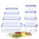 Deik Food Storage Containers Set, Lunch Box Set BPA Free, Plastic Containers with Snap Locking Lid and Air Tight Seal, Durable Microwaveable, Dishwasher Safe, 16 Piece Set