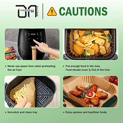 INGRAINED KITCHEN Air Fryer Paper Liners Disposable,125PCS, Airfryer