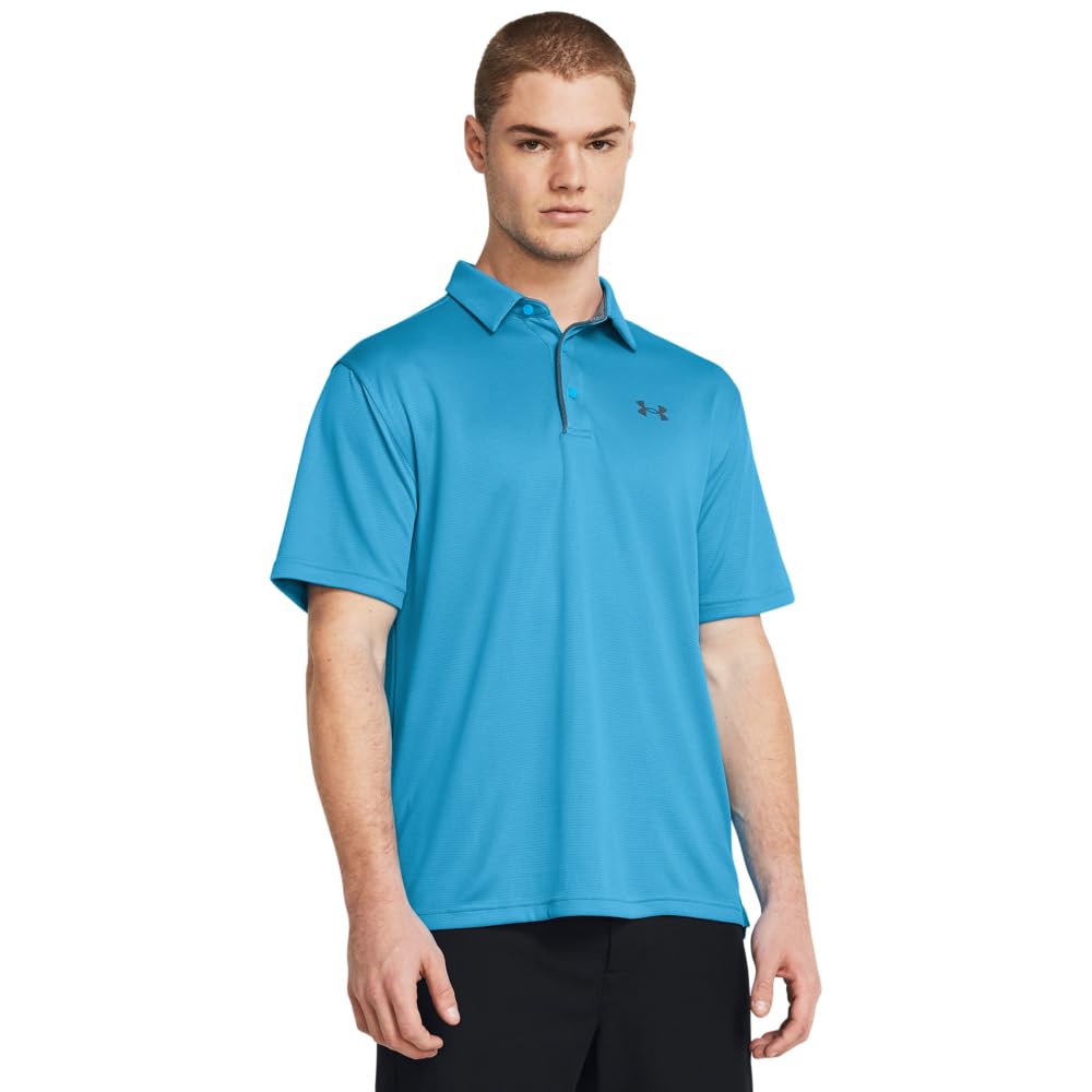 Under Armour Men's Tech Golf Polo, (421) Capri / / Pitch Gray, Small Image