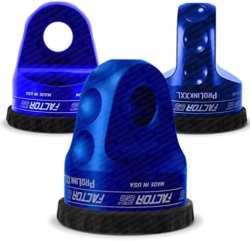 Factor 55ProLink Winch Shackle Mount for Large Overland and Military-Style Vehicles, Fits Lines Up to 1/2" Diameter - Blue