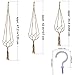BESTTOYHOME Macrame Plant Hanger Holder -6 Pack Handmade Indoor Outdoor Hanging Planter Basket Rope Holder 3 Sizes with 6 PCS Ceiling Hooks Indoor Hanging Planter Holder