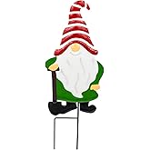 Voumsil Metal Yard Signs Decor for Rust Prevention, Yard Stakes with Gnomes for Outside Garden Yard Lawn Porch Holiday Party(Red)