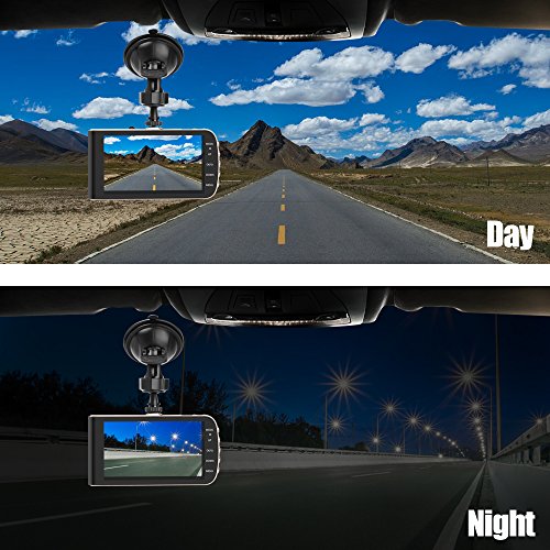 Dual Dash Cam, 4.0 HD IPS Screen, DONGKER FHD 1080P Front Cam + VGA Rear Cam, 290 Wide Angle Motion detector Dash Cam with Sony CMOS chip, HDR, G-Sensor, Parking Monitor, Night Vision