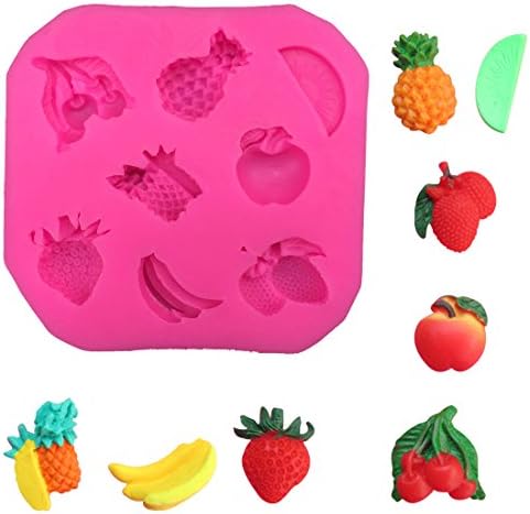 ZJCilected Fruits Design Fondant Silicone Mold Non-Stick Silicone Cake Mold DIY Cookie Mold-High Quality Baking Mold for Candy, Cookie, Chocolate, Cake Or More